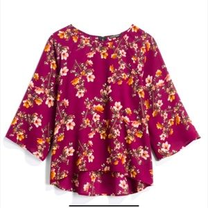 💕 EUC  Papermoon Larie Crew Neck Burgundy Blouse 💕